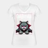 Playera Dama: Algodón Peinado Cuello V Miniatura