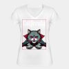 Playera Dama: Algodón Peinado Cuello V Miniatura