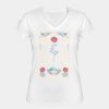 Playera Dama: Algodón Peinado Cuello V Miniatura